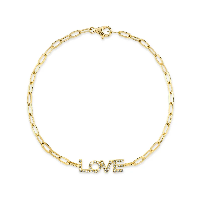 0.12CT DIAMOND "LOVE" PAPER CLIP LINK BRACELET SC55022758