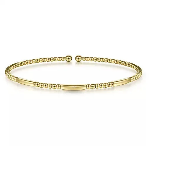 14K Yellow Gold 6.25" Bujukan Open Bangle