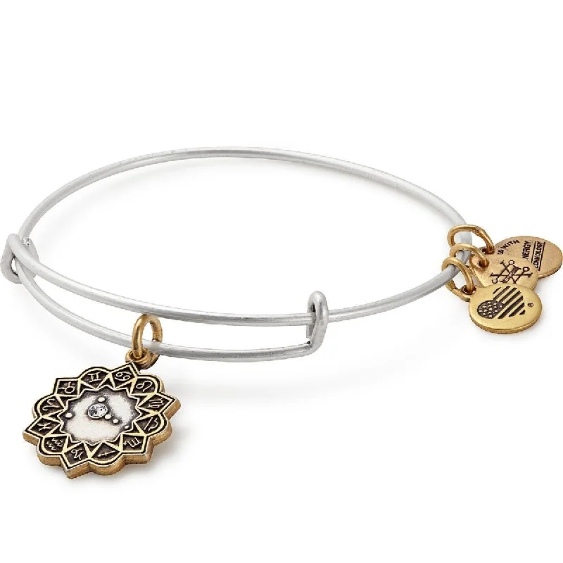 ALEX AND ANI Cancer Two Tone Charm Bangle