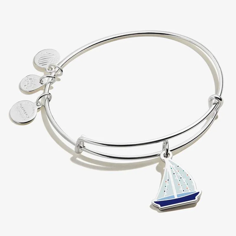 ALEX AND ANI Color Infusion Holiday Sailboat Charm Bangle