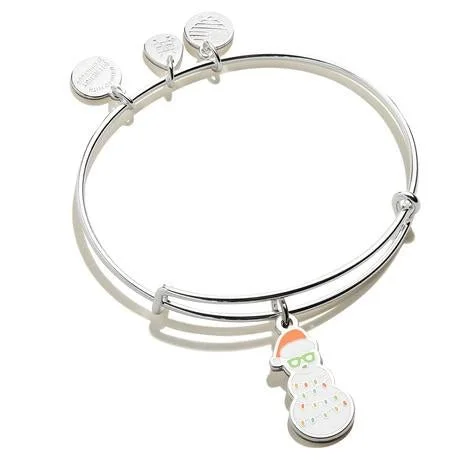 ALEX AND ANI Color Infusion Holiday Snowman Charm Bangle