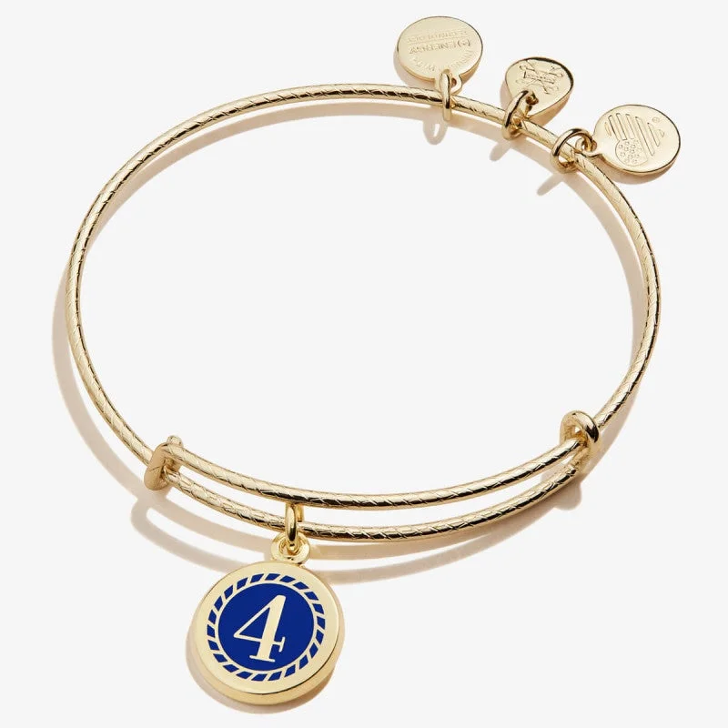 ALEX AND ANI Color Infusion Numerology Four Charm Bangle