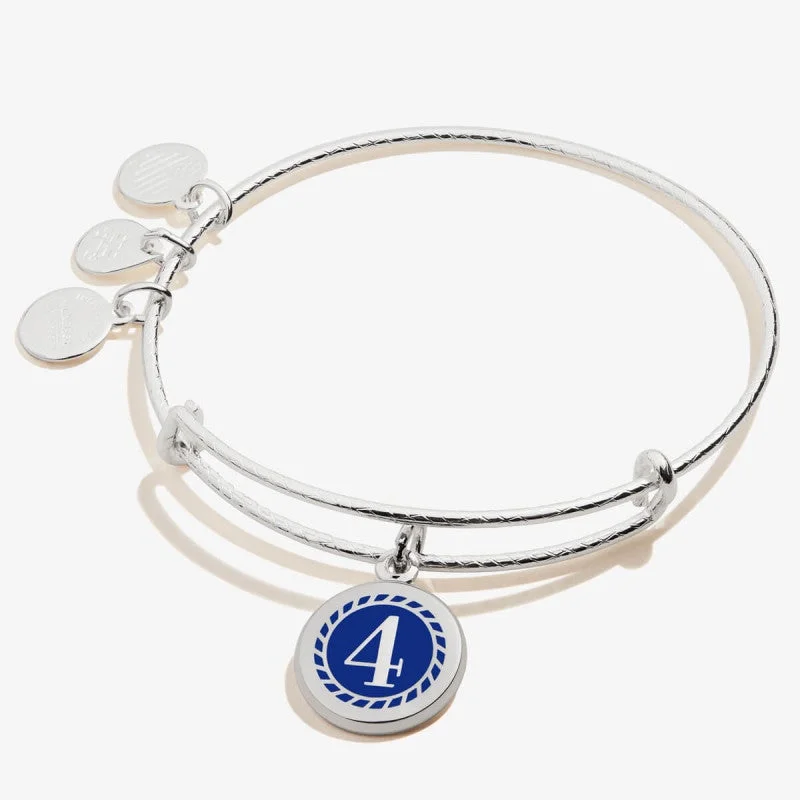 ALEX AND ANI Color Infusion Numerology Four Charm Bangle