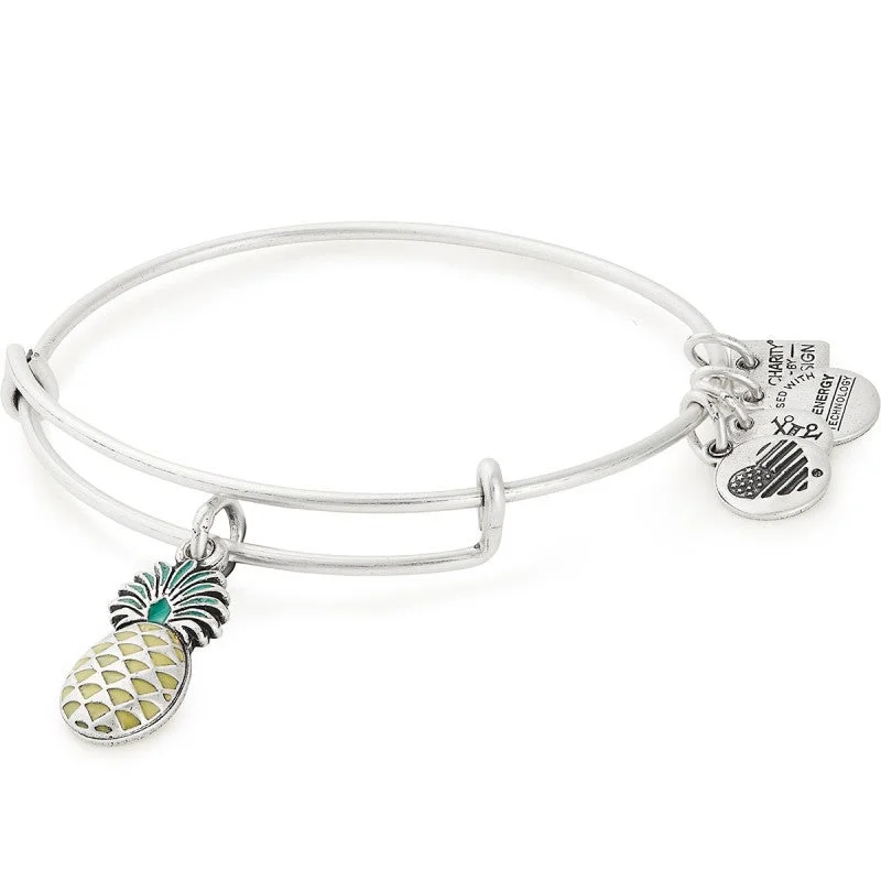 ALEX AND ANI Color Infusion Pineapple Charm Bangle