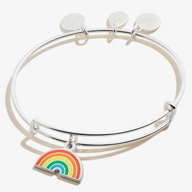 ALEX AND ANI Color Infusion Rainbow Charm Bangle