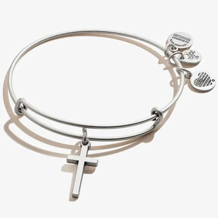 ALEX AND ANI Cross Charm Bangle