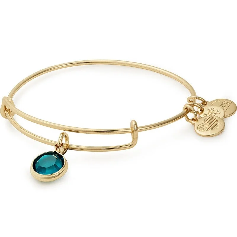 ALEX AND ANI Emerald Birthstone Charm Bangle, May