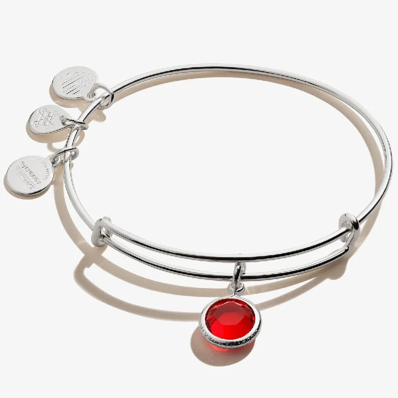 ALEX AND ANI Light Siam Birthstone Charm Bangle, July