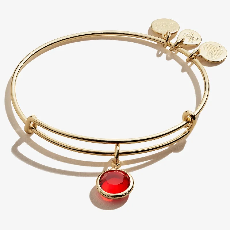 ALEX AND ANI Light Siam Birthstone Charm Bangle, July