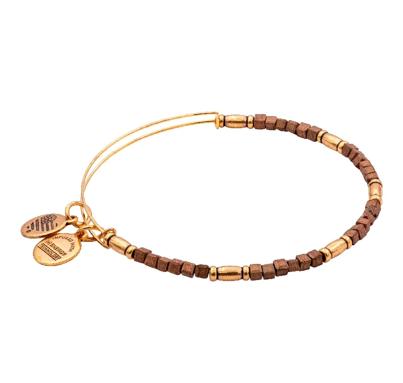 ALEX AND ANI Matte Bronze Zephyr Beaded Bangle