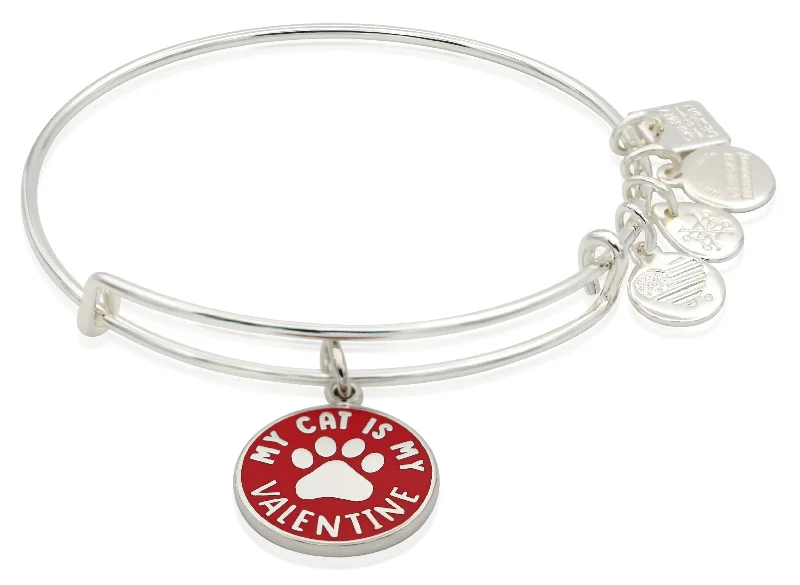 ALEX AND ANI My Cat Is My Valentine Charm Bangle