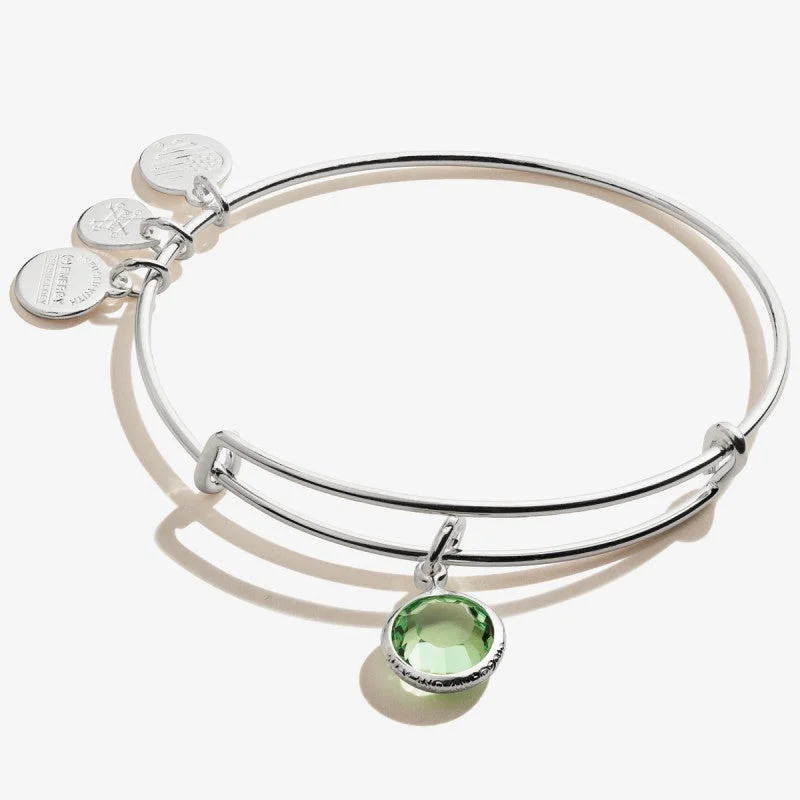 ALEX AND ANI Peridot Birthstone Charm Bangle, August