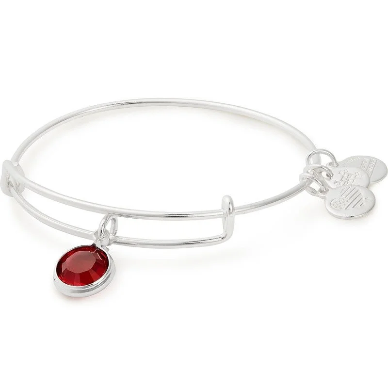 ALEX AND ANI Scarlet Birthstone Charm Bangle, January