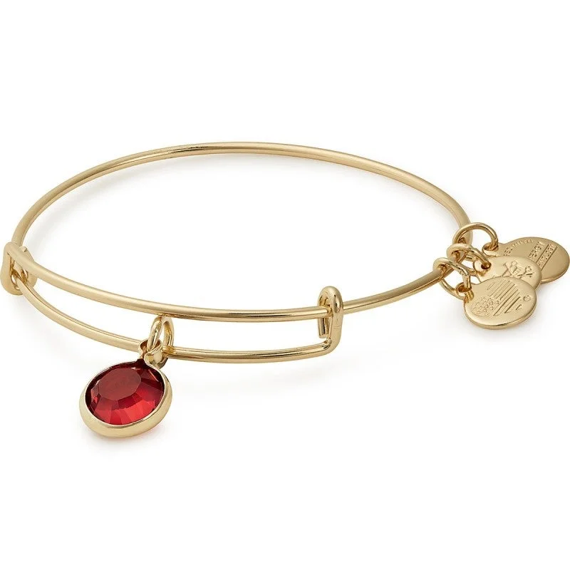 ALEX AND ANI Scarlet Birthstone Charm Bangle, January