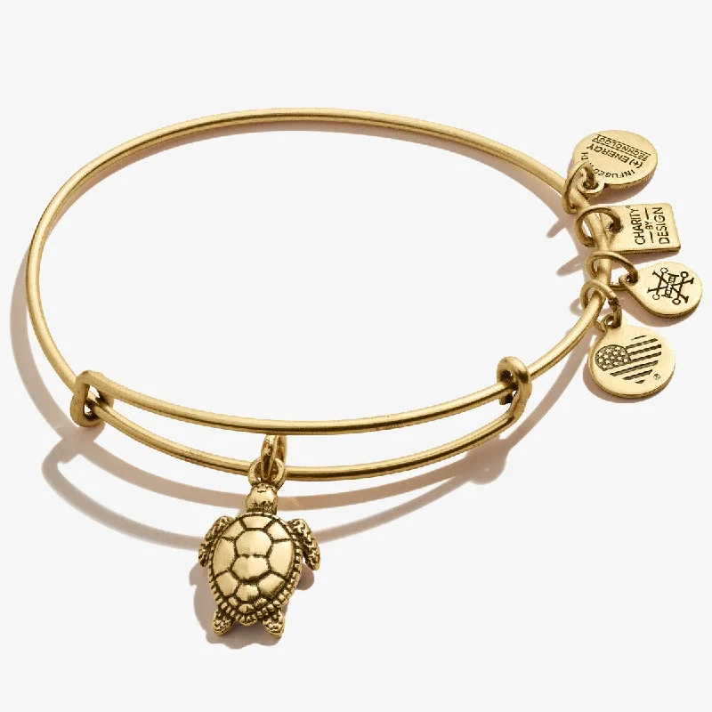 ALEX AND ANI Sea Turtle Charm Bangle