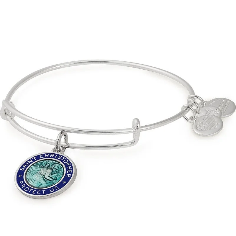 ALEX AND ANI St. Christopher Color Infusion Charm Bangle