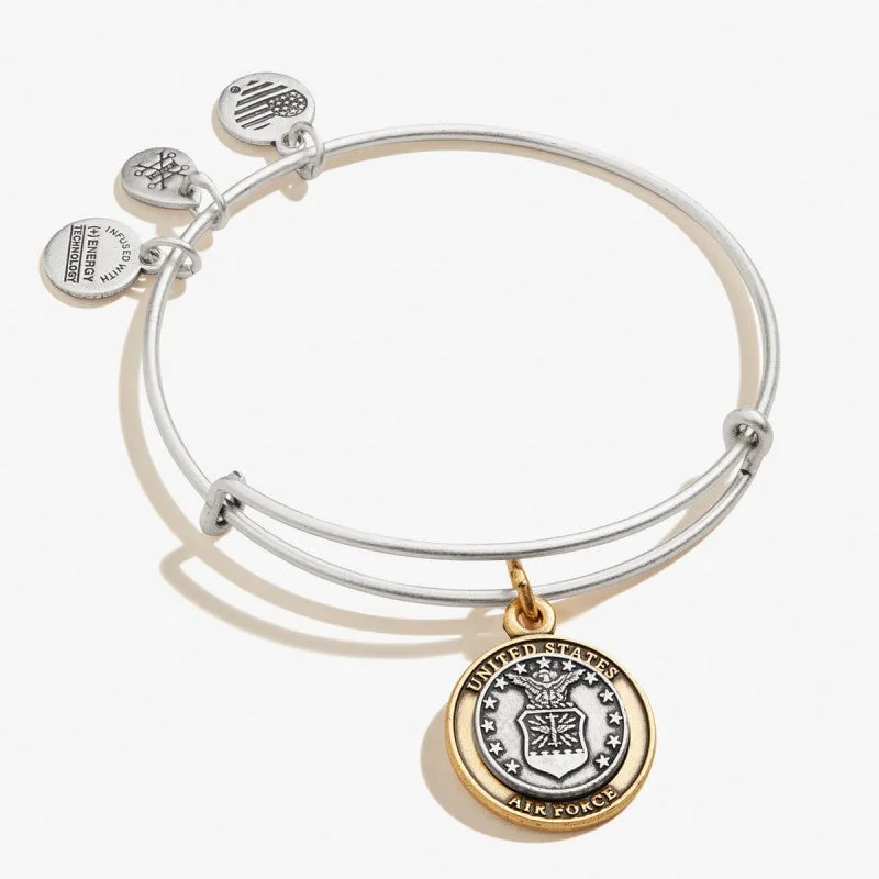 ALEX AND ANI U.S. Air Force Charm Bangle Two Tone