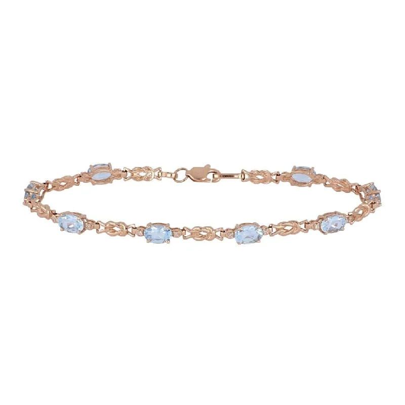 Aquamarine Bracelet (Aquamarine 3.73 cts. White Diamond 0.09 cts.)