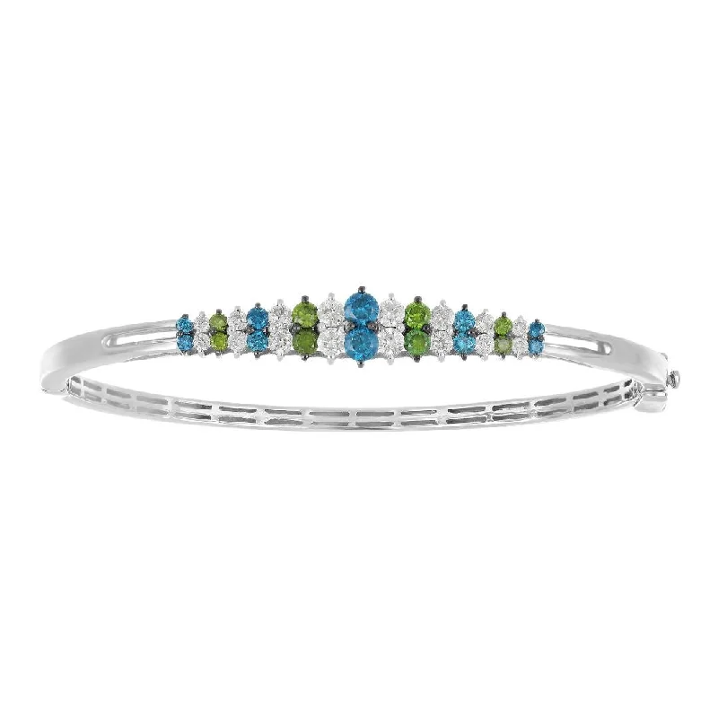 Blue Diamond Bangle (Blue Diamond 0.56 cts. White Diamond 0.79 cts. Green Diamond 0.43 cts.)