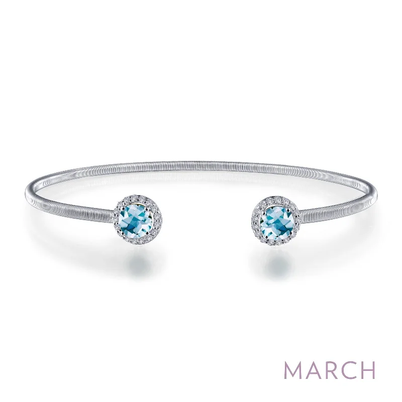 Lafonn Birthstone Round March Aquamarine Bracelet BB002AQP72